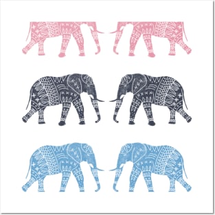 Elephant Pattern Posters and Art